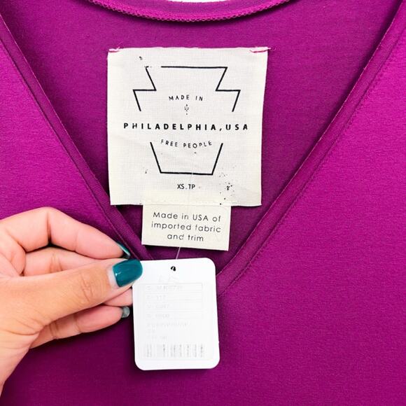 NWT Free People | Tunic Sleeveless Tank Top V-Neck Stretch Purple | XS - Picture 5 of 10